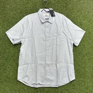 Buck Mason Shirt Mens 2XL Button Mist Draped Twill Short Sleeve One Pocket NEW